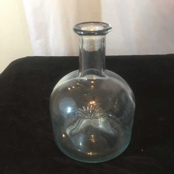 Other - Vtg Wine Carafe Clear Glass Vase 7” Tall 5” Wide